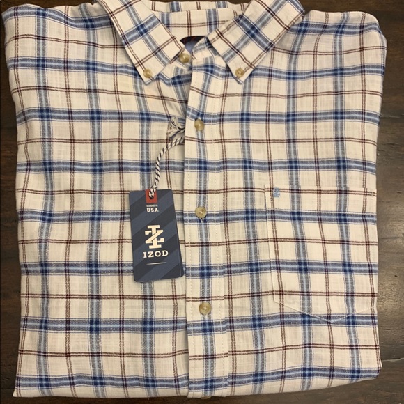 NWT Izod plaid long sleeve shirt NEW - Picture 2 of 7